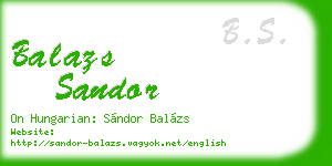 balazs sandor business card