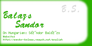 balazs sandor business card
